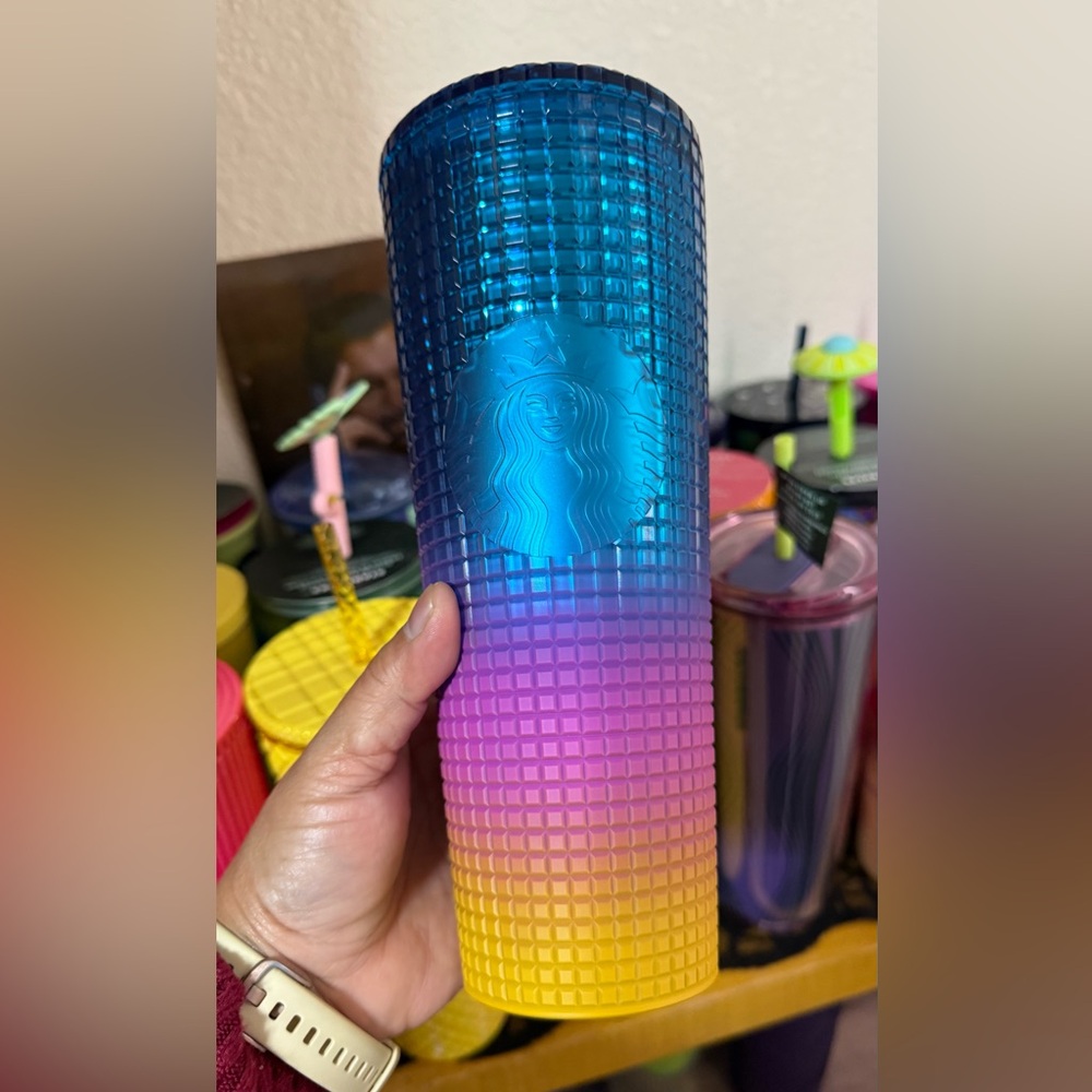 Starbucks Blue, Purple, and Yellow Tumbler